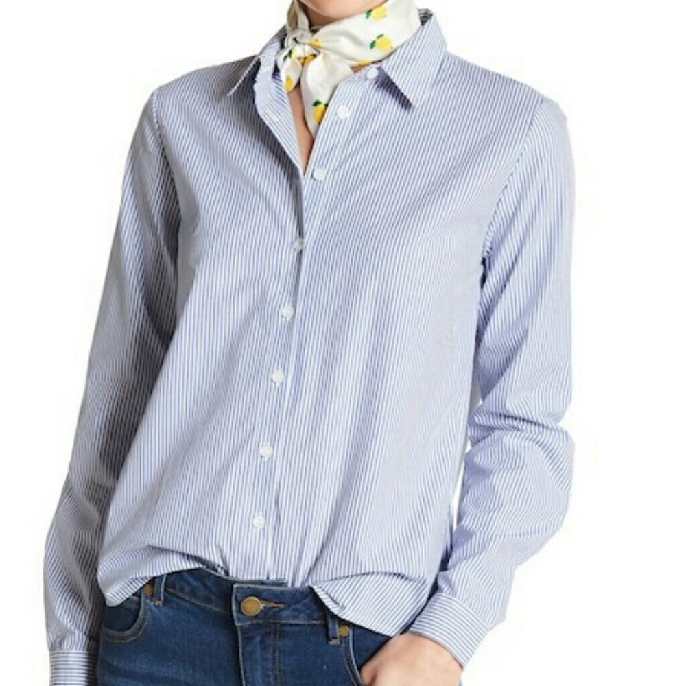 Embroidered Striped Blouse